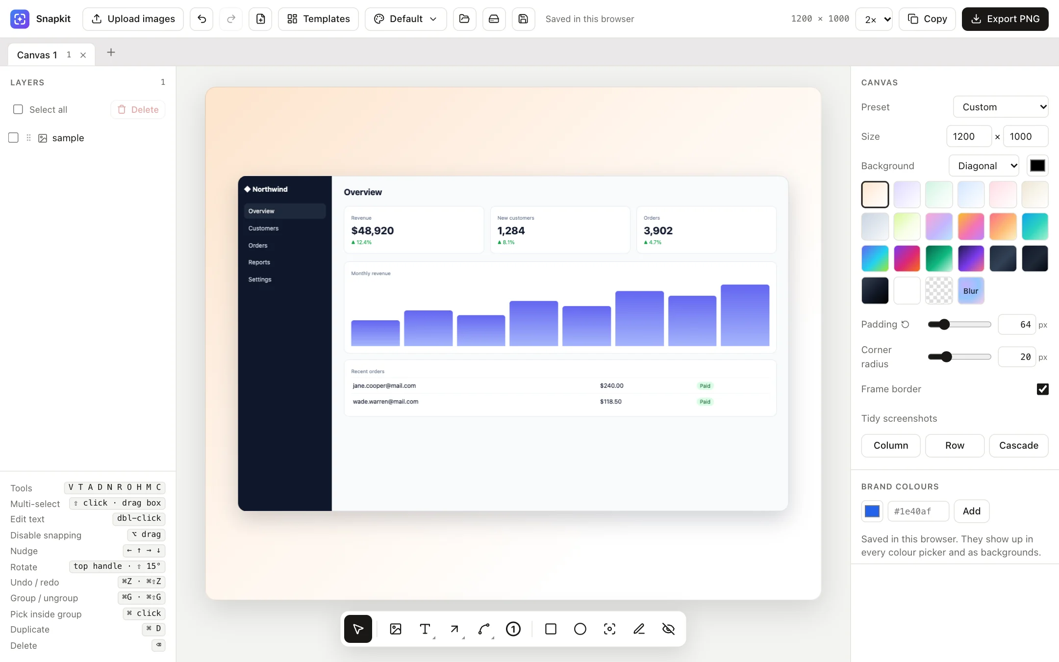 A screenshot placed on a soft gradient background